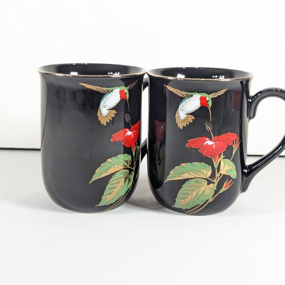 Vintage OTAGIRI Japan Hummingbird mug set of 2 - Picture 2 of 8